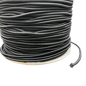 Black Braided Nylon Drawcord Elastic Cord for <b>Bags</b> Simple Coated Round Cords - Product Image 1