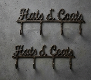Premium Hats & Coats Wall Mounted Metal <b>Hook</b> Rack 4 <b>Hooks</b> Vintage Style Rust Resistant Coat Hat Storage - Product Image 5