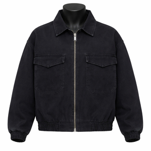 BASRA SPORTS Veste en jean bleue vintage pour homme, délavée, décontractée, boutonnée, à manches longues, en coton, manteau tendance, personnalisable OEM - Product Image 1