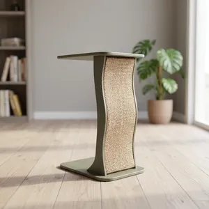 Handmade <b>Rustic</b> Wood Side <b>Table</b> With Woven Base Modern Living Room Furniture - Product Image 3