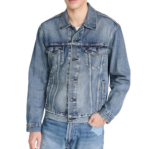 Meilleur prix – Veste en jean durable pour homme, veste en jean unie confortable pour l'hiver, en vente - Product Image 1