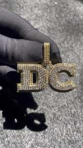 Pendentif personnalisé en moissanite avec nom en lettres, en argent 925, bijoux hip-hop, breloques initiales pour cadeaux - Product Image 3