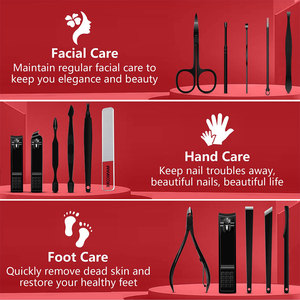 Professional Pieces <b>Manicure</b> Set Stainless Steel Nail Clippers Set <b>Manicure</b> Pedicure <b>Kit</b> With PU Travel Case - Product Image 4