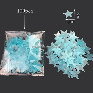 Accesorios luminosos reutilizables autoadhesivos para habitación de niños, calcomanías de pared impermeables para niños en la oscuridad, pegatinas brillantes, estrellas para techo - Product Image 4
