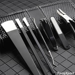 Professional Manicure <b>Nail</b> <b>Kit</b> Stainless Steel Portable Set with Clipper File Scissors in Black Bag with Costum Logo - Product Image 2