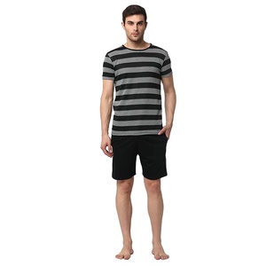 Conjunto de camisa y pantalones cortos informales de verano transpirable para hombres Color sólido para jóvenes - Product Image 1