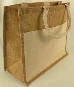 Sac de courses en toile de jute écologique, imprimé et teint sur mesure, avec poignée rembourrée en coton et motif lettres - Prix inclus - Product Image 1