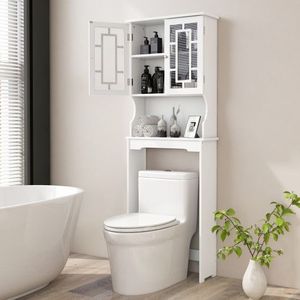 Armadietto Salvaspazio per Bagno con Ripiani Sopra il WC - Product Image 2