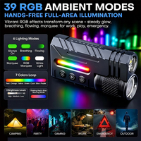 Lampe torche EDC rechargeable 3500 lumens avec lumière LED RGB