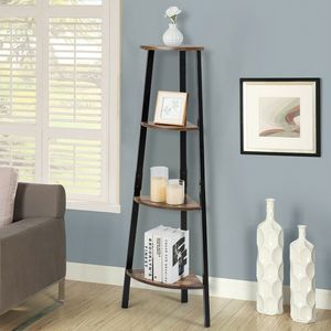 4-Tier Metal Storage Rack with <b>Corner</b> Shelf Dishes & Plates Bookcase Plant Display <b>Stand</b> - Product Image 6