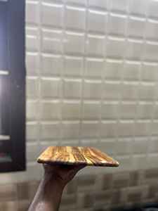 Planche à découper en teck massif, faite à la main, en bois dur, avec grain naturel, pour la cuisine, la maison, le café et le restaurant - Product Image 2