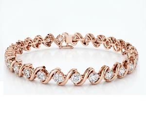 Infinity wave diamond tennis <b>bracelet</b> with round brilliant stones elegant luxury wrist jewelry for timeless graceful fashion - Product Image 3