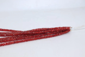 Perles en opale de feu mexicaine facettées en forme de rondelle de 4 mm, 18 pouces, teinte unique, perles en vrac pour la fabrication de bijoux - Product Image 2