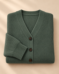 Women's Green Knitted <b>Cardigan</b> <b>Long</b> Sleeve V-Neck Button Closure Casual Autumn Wear Regular Fit Solid Color - Product Image 6