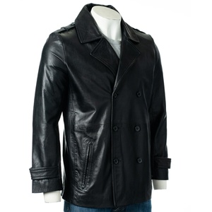 Customizable Men's Winter <b>Jacket</b> Genuine Sheepskin <b>Bomber</b> Leather Multi-Color Thin Long with Custom Logo - Product Image 5