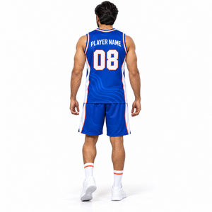 Conjunto de Camiseta sin Mangas y Pantalones Cortos de Baloncesto para Hombre en Tela de Malla Transpirable de Secado Rápido para Looks de Equipo Coordinados y Días de Partido - Product Image 3