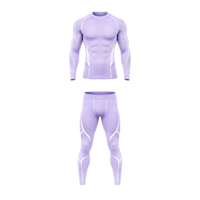 Ensemble de survêtement de compression pour hommes, haut à manches longues et leggings, haute élasticité, séchage rapide, pour l'athlétisme, la course et la gym, vente en gros