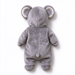Combinaison koala en peluche unique pour bébé, barboteuse koala, tenue bébé en peluche, combinaison à capuche koala, costume animal pour nouveau-né - Product Image 5