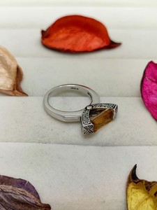 Bague Unique en Quartz Miel Triple et Tourmaline, Bijou Élégant en Cristal, Cadeau Tendance pour Femmes et Filles - Product Image 5