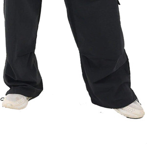 Pantalon cargo noir pour homme, taille élastique, plusieurs poches, léger, respirant, style décontracté, vêtements d'été - Product Image 3