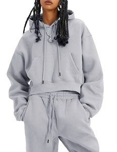 Survêtements d'hiver de haute qualité pour femmes, légers, respirants, taille et design personnalisés, sweats à capuche courts - Product Image 1
