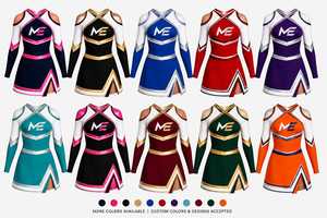 Premium Quality Cheerleading Dress Long Sleeve Cold Shoulder Cross Back <b>Mini</b> Athletic Style High Waist Attractive Design - Product Image 4