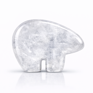 Natural Clear Quartz Zuni Style <b>Crystal</b> Bear Hand Carved Stone Polished <b>Animal</b> Figurine for Home Decor and Gifts - Product Image 1