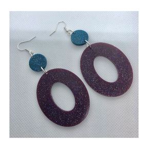 Boucles d'oreilles en résine traditionnelles, écologiques, fabriquées à la main, pour femmes, accessoires de mode tendance, cadeau, artisanat en résine pour femmes - Product Image 5