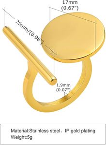Wholesale Geometric Adjustable Unique Stainless Steel 18K Gold Plated Non Tarnish Wedding Finger <b>Rings</b> High Quality Fashion - Product Image 4