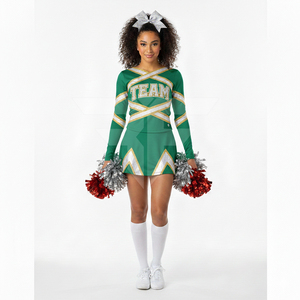 Uniformes de Porristas Personalizados para Niñas y Adultas, con Pedrería, Impresión Digital, Spandex de Secado Rápido y Transpirable, Tela de 320g - Product Image 4