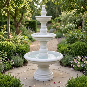 White Handmade Traditional Marble Fountain Carved <b>Stone</b> Water Feature Outdoor Garden Plaza Landscape Decor - Product Image 3