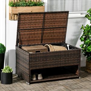 Contenitore da Esterno in Rattan PE per Scarpe, Portasciugamani da Interno/Esterno con Rivestimento, Cuscini per Mobili da Patio per Piscina - Product Image 2
