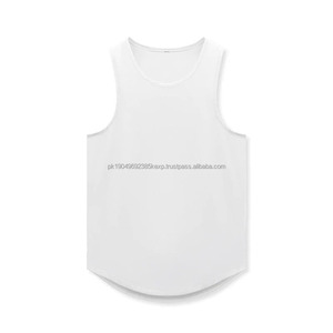 2024 Custom Gym Vests for Men Sleeveless Cotton Tank <b>Tops</b> with Dropped Armhole Plain T Shirts - Product Image 6