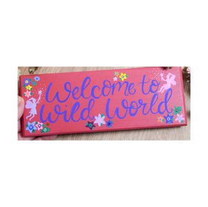 Letrero de Madera Personalizado para Jardín, Pintado a Mano, Decorativo, con Diseño de Flores y Hadas, para Colgar en la Pared del Patio Exterior - Product Image 1