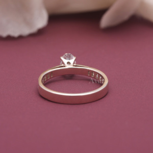 Bague de fiançailles en diamant ovale cultivé en laboratoire certifié IGI, argent sterling 925 massif, halo caché, solitaire pour femme - Product Image 3
