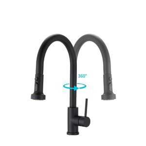 Rubinetto da Cucina Estraibile Nero Opaco con Dispenser di Sapone in Acciaio Inossidabile - Product Image 6