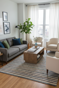 Tapis antidérapant en polyester à tissage plat fabriqué à la machine pour le salon et la chambre à coucher, tapis de sol Tressé écologique Boho Kilim Dhurrie - Product Image 2