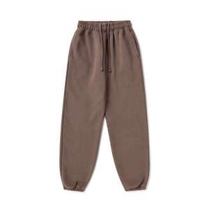 Pantalon de survêtement marron pour homme, taille élastique, cordon de serrage, poches latérales, respirant, tricoté, décontracté, pour l'automne - Product Image 4