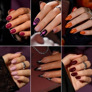 BTARTBOX Faux Ongles d'Halloween en Gros XS Carrés Gothiques en Gel Souple Goutte de Sang Rouge Design 3D Ongles à Presser en Gel en Vrac - Product Image 4