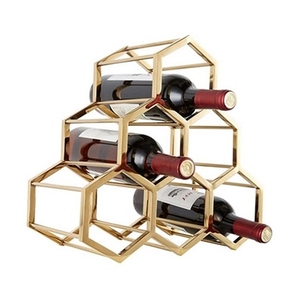 Estante para Botellas de Vino Metálico Hexagonal Tipo Panal de Abeja, Moderno, para Decoración de Bar en Casa - Product Image 5