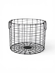 Metal <b>Wire</b> <b>Storage</b> <b>Basket</b> Circle Shape With Handles Nordic Style Multi Purpose Neatening Container - Product Image 4