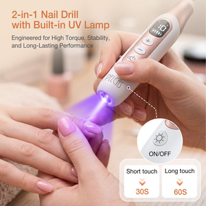 Stylo perceuse à ongles rechargeable USB 2-en-1 et lampe UV LED à polymérisation rapide, outil de manucure portable pour salon et fournitures d'art des ongles - Product Image 4