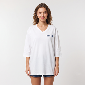 Women's Loose Fit Oversized V Neck Long Sleeve Cotton Pullover T Shirt Breathable Casual Custom Embroidery Print <b>Top</b> - Product Image 1