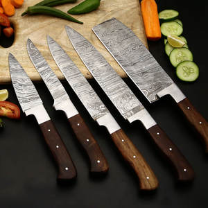 Damascus Steel Chef Knife <b>Sets</b> Long Lasting Kitchen Knife <b>Set</b> For Cooking Preparation Slicing Chopping And <b>Dicing</b> - Product Image 4