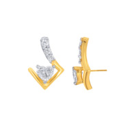 Boucles d'oreilles clous en diamant Doting Glamour, taille cœur, or jaune, pour femme, romantiques, à porter au quotidien, couleur G blanc naturel