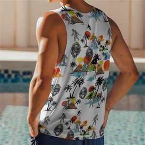 Camiseta sin mangas para hombre, cuello redondo, informal, estampada, transpirable, poliéster, OEM, al por mayor, con ilustración de gorila, camisetas sin mangas de alta definición - Product Image 2