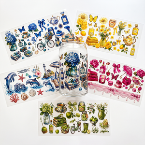 Transferts UV pour gobelets, mugs et canettes en verre Libbey, résistants à l'eau, pour application à froid (pour usage en emballage) - Product Image 1