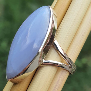 แหวนมาร์คีชลูกไม้สีฟ้าสุดคลาสสิกขนาดใหญ่ทำด้วยมือด้วย925สเตอร์ลิงทองและเพชรหรูหราเหมาะสำหรับเป็นของขวัญแต่งงาน - Product Image 4