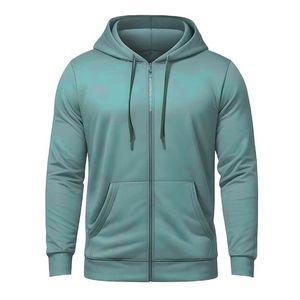 Vente en gros de sweats à capuche unisexes surdimensionnés personnalisés en coton 100% molletonné, couleur unie numérique, respirants, fermeture éclair intégrale, KADIA - Product Image 3