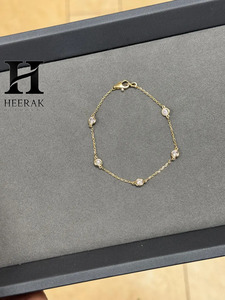 14K <b>Gold</b> Diamonds by the Yard Bracelet Lab Grown Diamond Bezel <b>Set</b> Wholesale Jewelry Manufacturer - Product Image 1